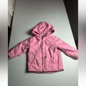 Carhartt Toddler Girl 3T Pink Sherpa Lined Hooded Coat Jacket